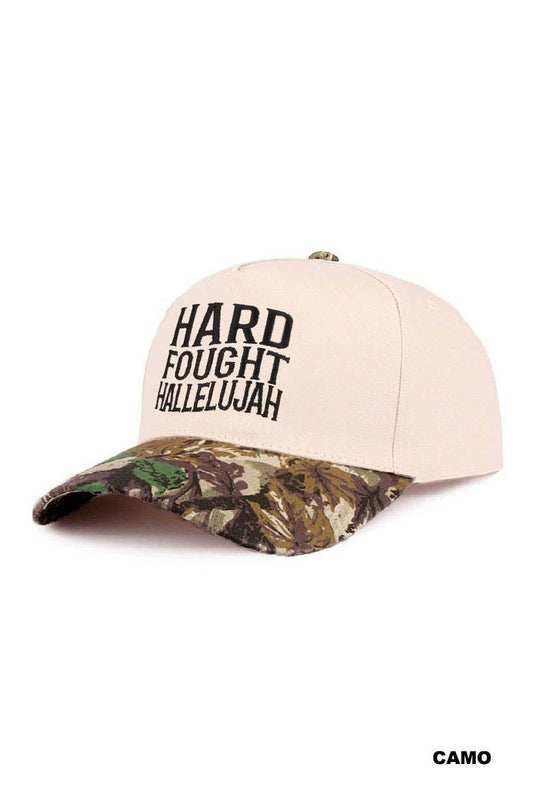 Hard Fought Hallelujah Two Tone Cotton Hat Zenana Consgt.: CAMO-195871 / OS