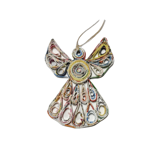Angel Christmas Ornament - Recycled Paper: Quilled