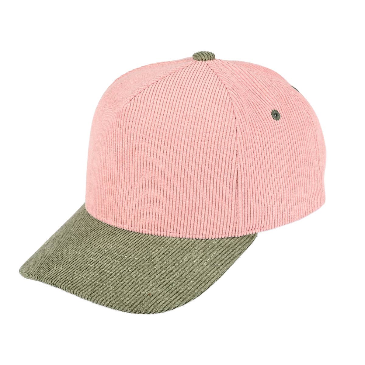 C.C Corduroy Trucker Cap – Wholesale Adjustable Snapback Hat (5 Colors): Brown/Pink