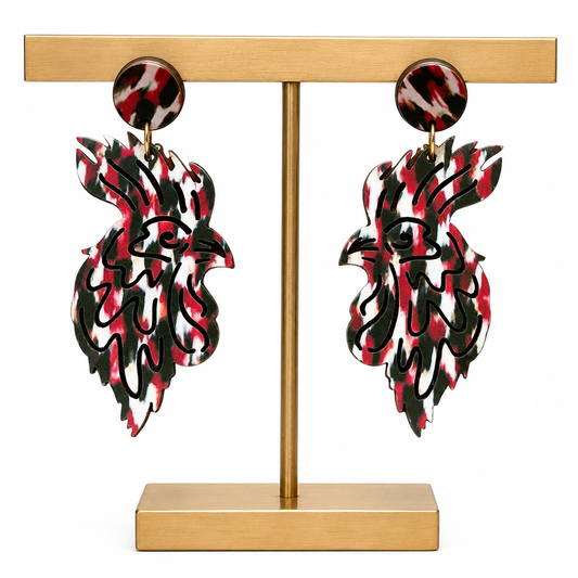 Game Day Rooster Earrings|Rooster
