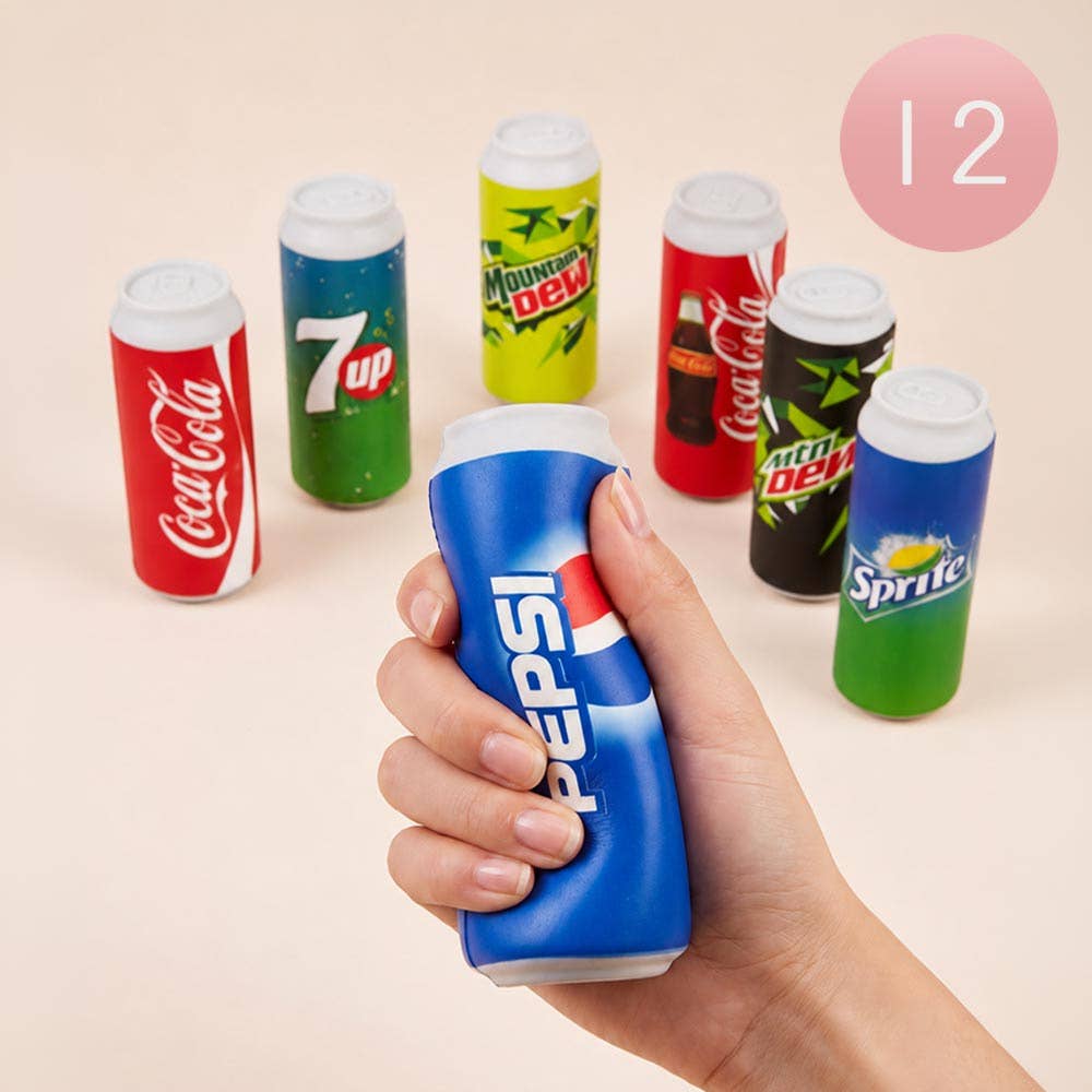 12PCS - Soda Can Squeeze Squishy Stress Relief Toy Set