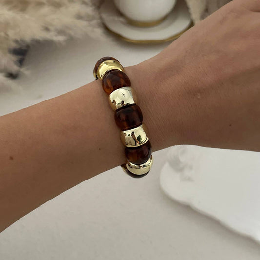 Pearl & Shell Accent Resin Bangle Bracelet: 3