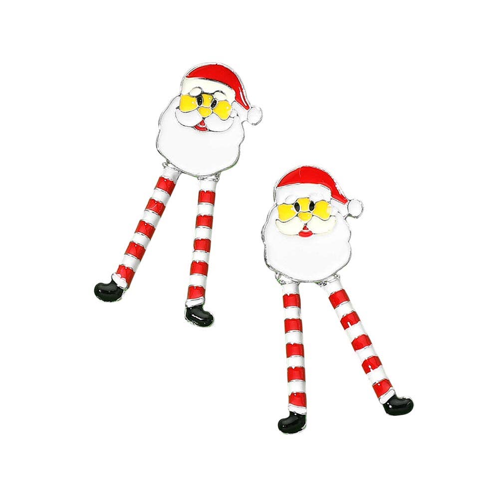 Christmas Dangling Leg Santa Earrings