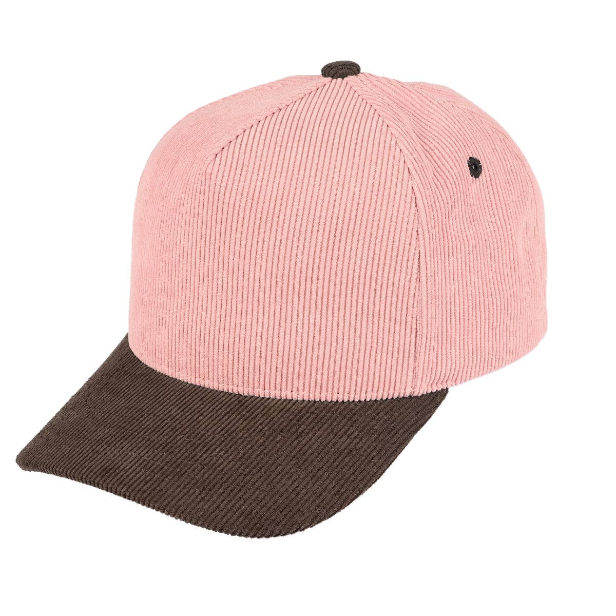 C.C Corduroy Trucker Cap – Wholesale Adjustable Snapback Hat (5 Colors): Brown/Pink