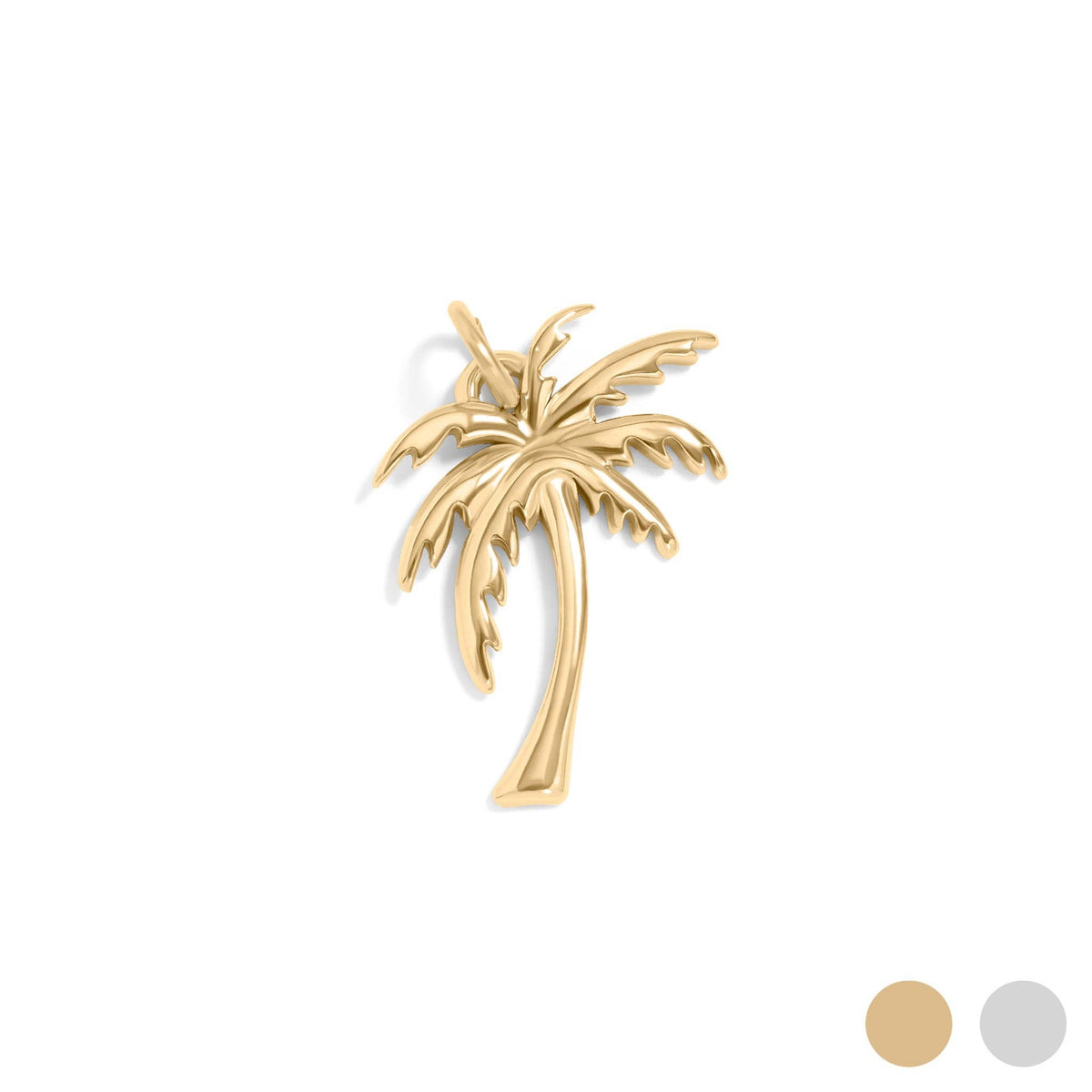 18K Gold PVD Stainless Steel Palm Tree Charm: Stainless