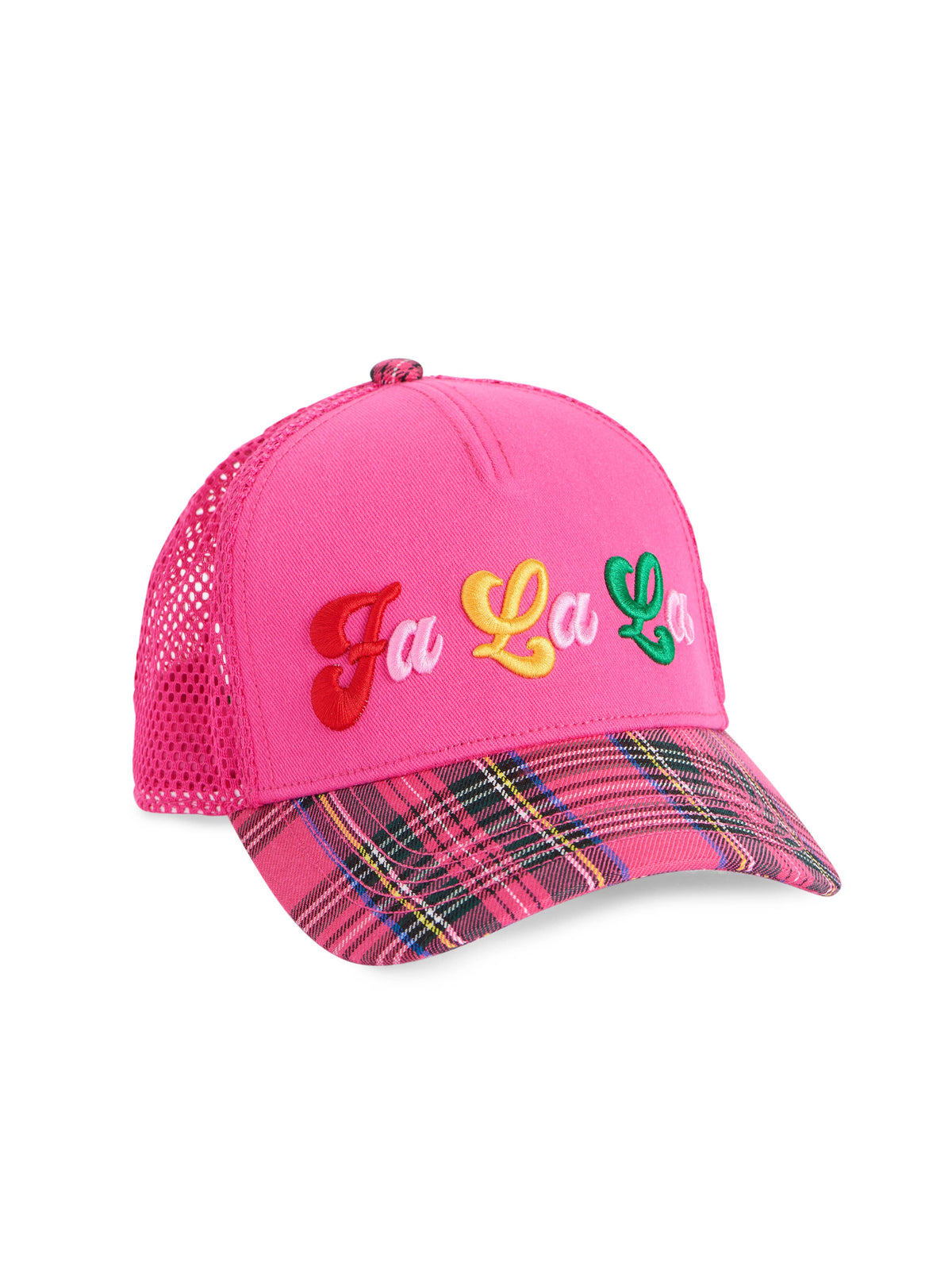 "FA LA LA" TRUCKER HAT, PINK