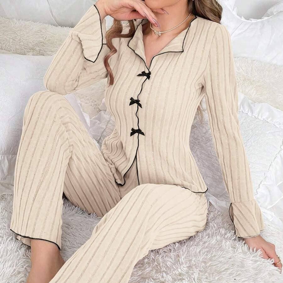 Women's Pajama Set Cozy All-Season Polyester Sleepwear: Lotus Pink