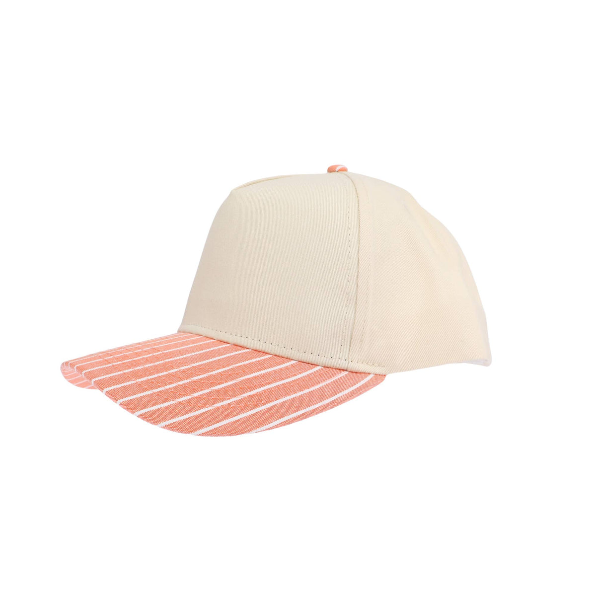 Salmon Wide Stripe Canvas Trucker Hat (Blank)