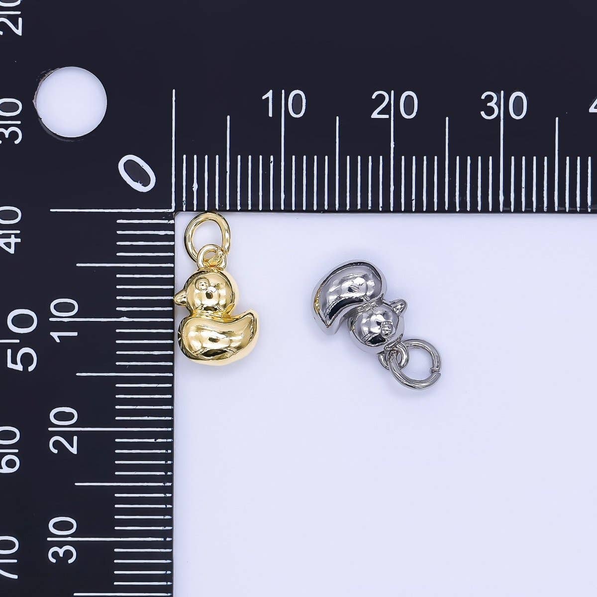 24K Gold Filled 11mm Baby Duck Animal Charm in Gold & Silver | AH-579: Gold