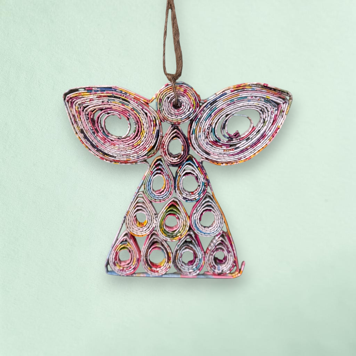 Angel Christmas Ornament - Recycled Paper: Quilled