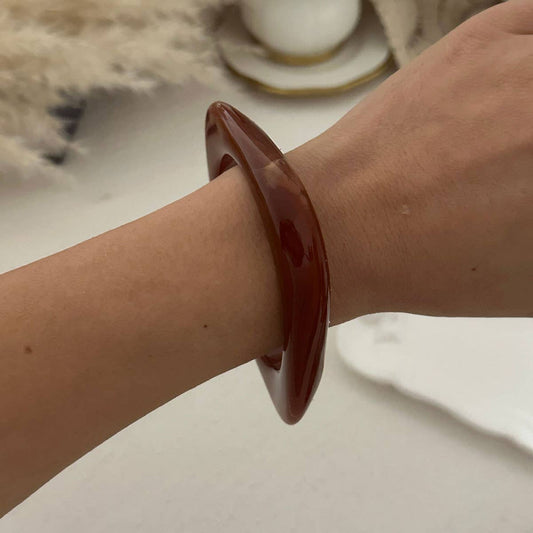 Pearl & Shell Accent Resin Bangle Bracelet: 1
