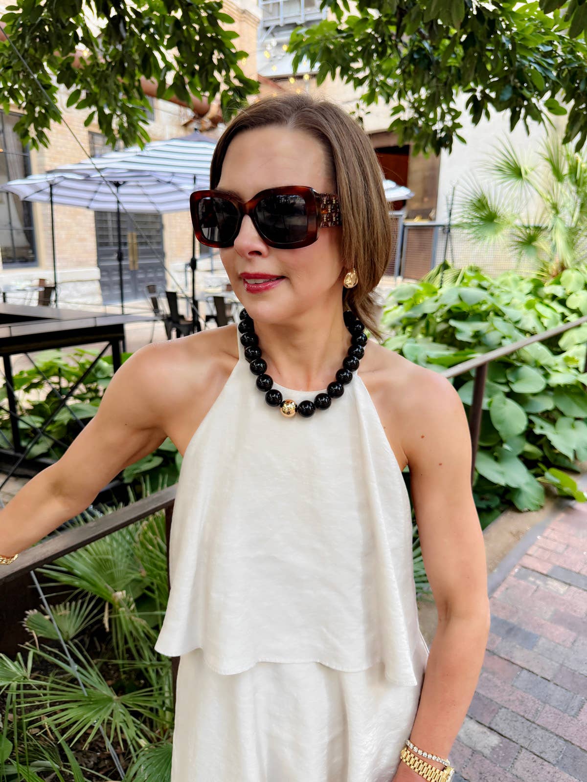 Marjorie Game Day Beaded Necklace: Crimson