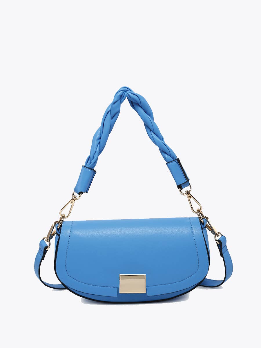 Nylah Flapover Crossbody – Woven Strap Bag | EH2708 : Cobalt Blue