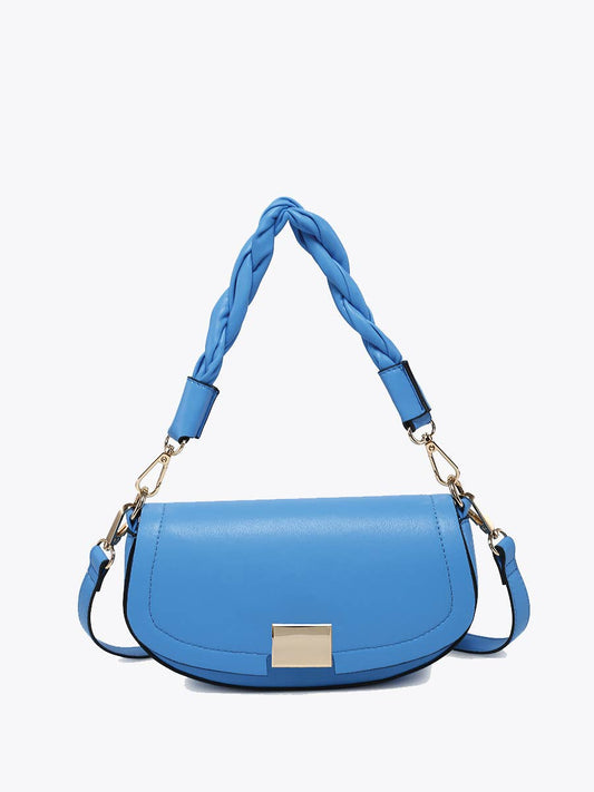 Nylah Flapover Crossbody – Woven Strap Bag | EH2708 : Cobalt Blue