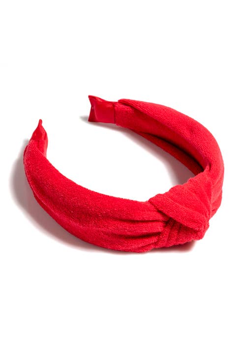 TERRY KNOTTED HEADBAND, WHITE: Orange