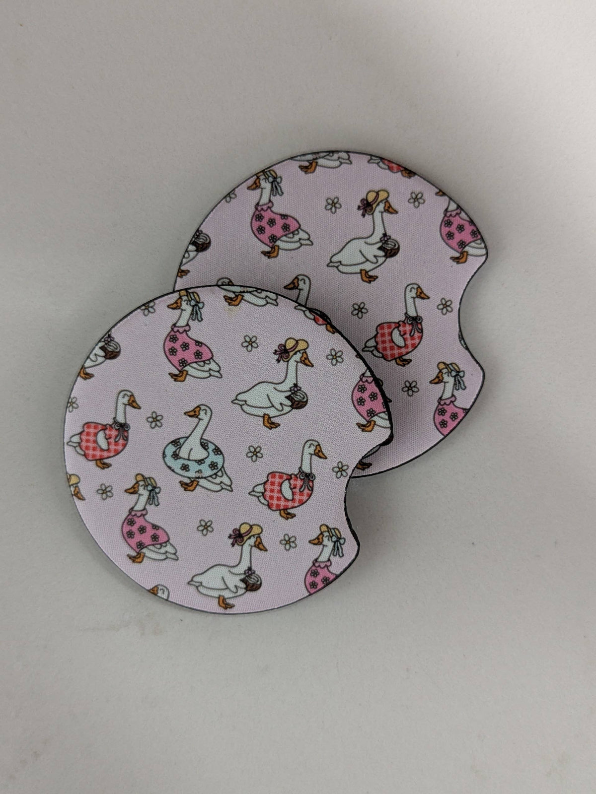 Silly Goose Car Coasters: Flower goose