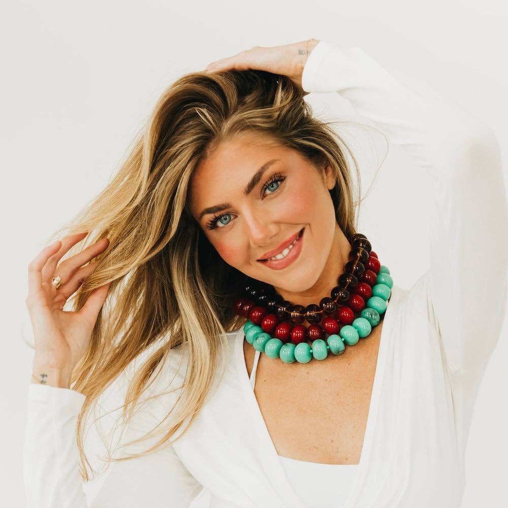 Bella Beaded Necklace - WATERPROOF: Emerald