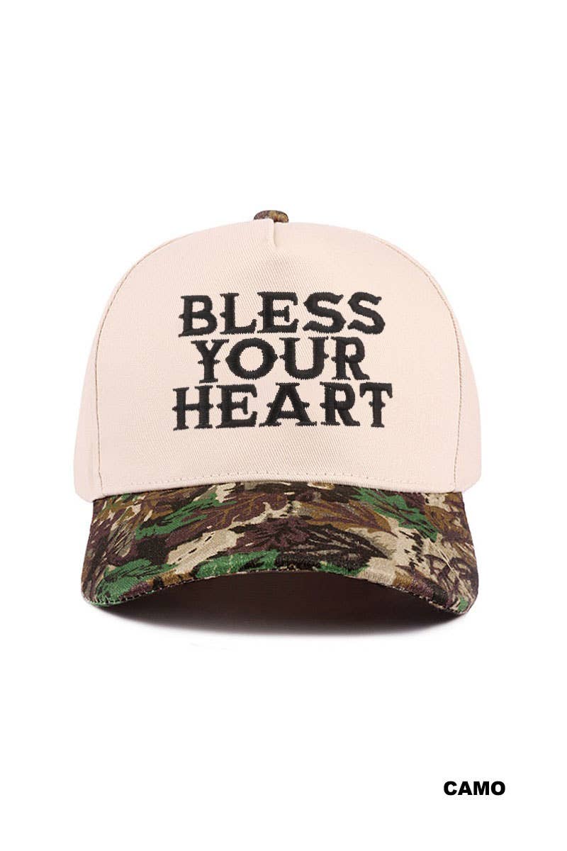 1205 Bless Your Heart Two Tone Canvas Cotton Cap SI-28920 Zenana Consgt.: DK FOREST-190216 / OS