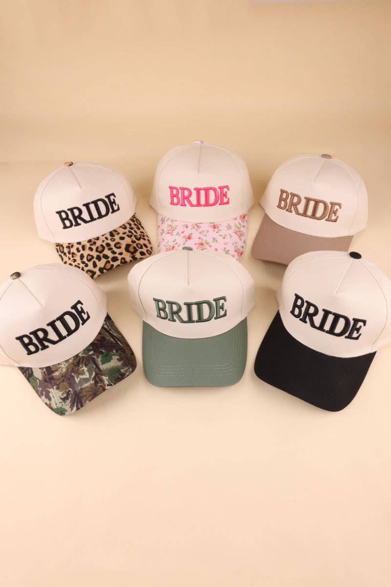 Bride Two Tone Cotton Hat: LEOPARD / 1(ONE SIZE)