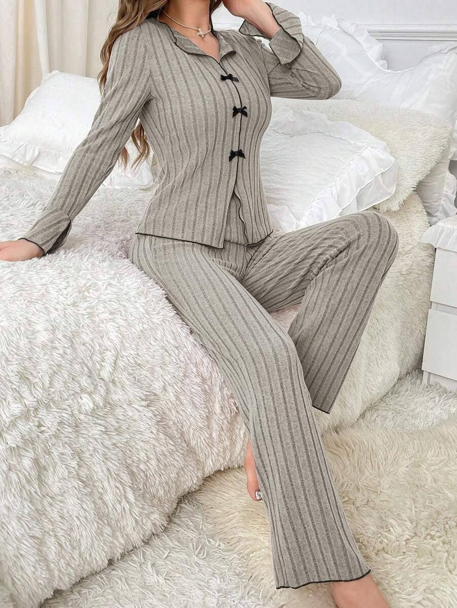 Women's Pajama Set Cozy All-Season Polyester Sleepwear: Off-white