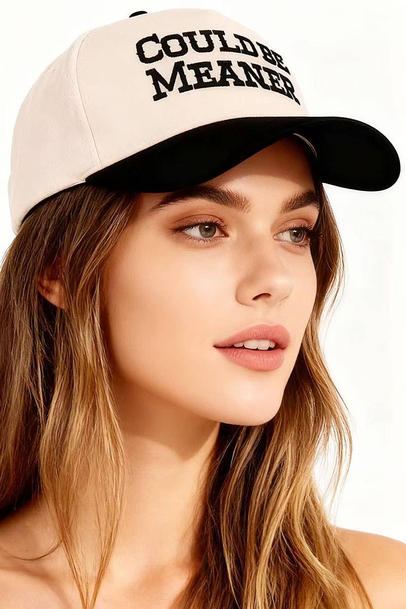 Could Be Meaner Two Tone Cotton Cap: LEOPARD-192081 / OS
