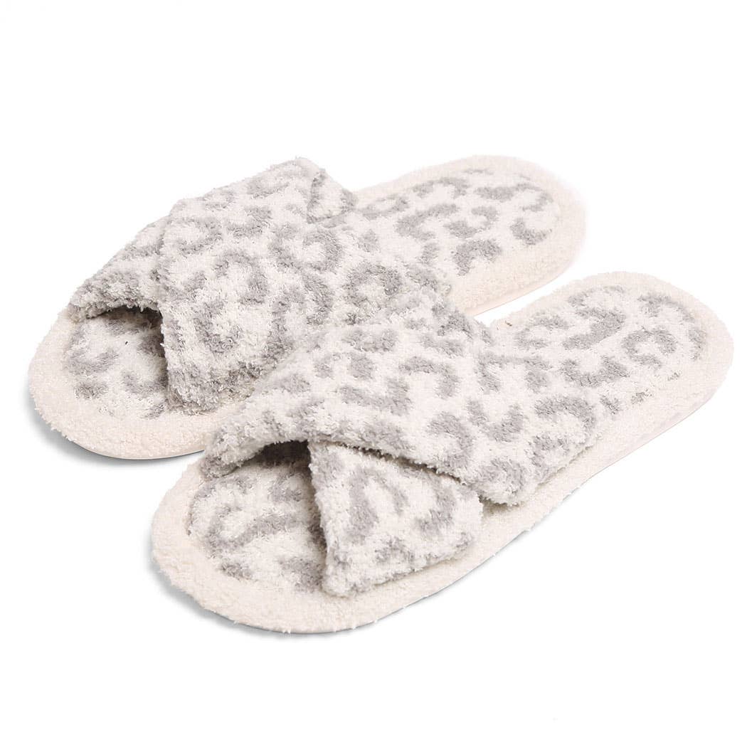 Luxury Soft Crossover Leopard Pattern Slipper: BEIGE