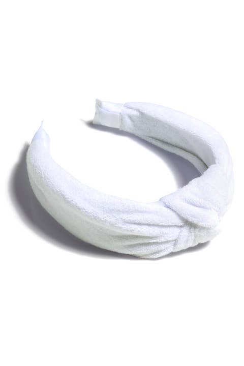 TERRY KNOTTED HEADBAND, WHITE: Orange