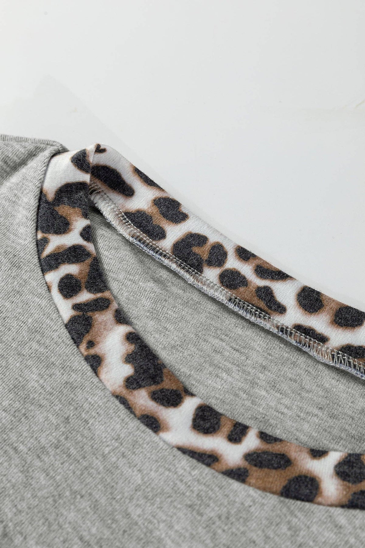 Color Block Leopard Dolman Sleeve High Low Baggy Sweatshirt: Light Pink / 75%Polyester+20%Viscose+5%Elastane