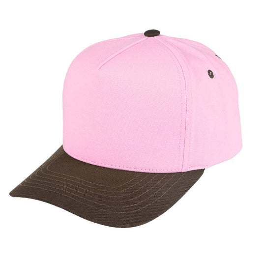 C.C Brand Two Tone Canvas Trucker Cap – Wholesale TCM0002: Brown/Pink