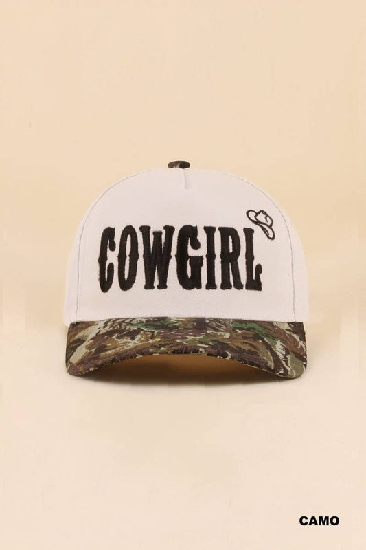 Cowgirl Two Tone Snapback Hat: CAMO / 1(ONE SIZE)