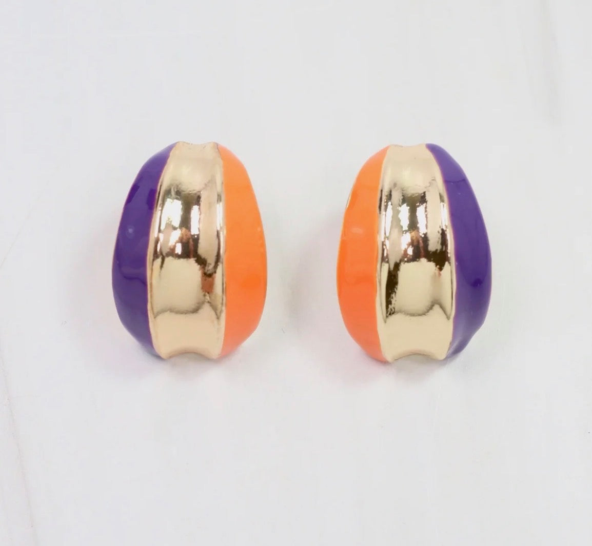 Purple and Orange Earrings
