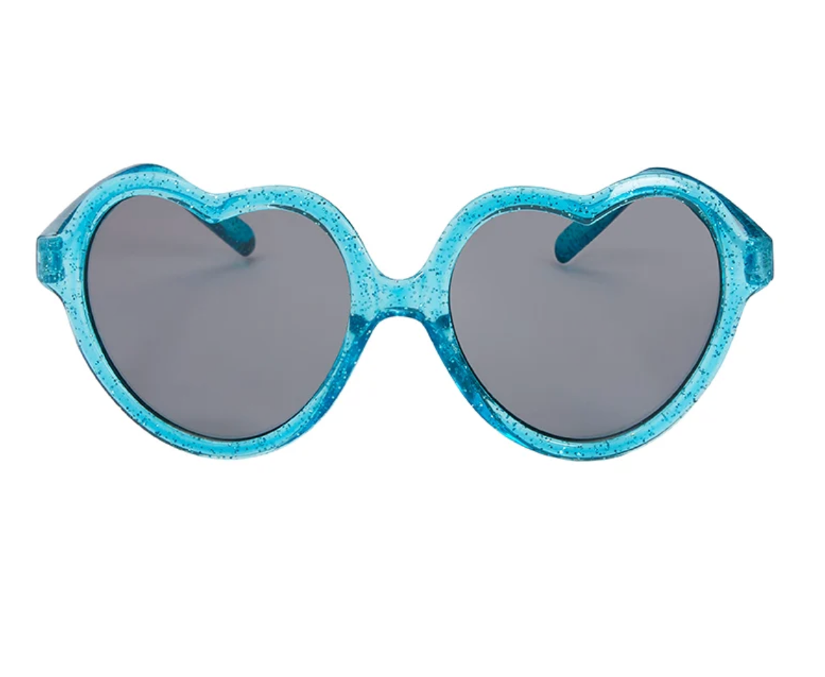 Kids Glitter Bubble Heart Sunglasses