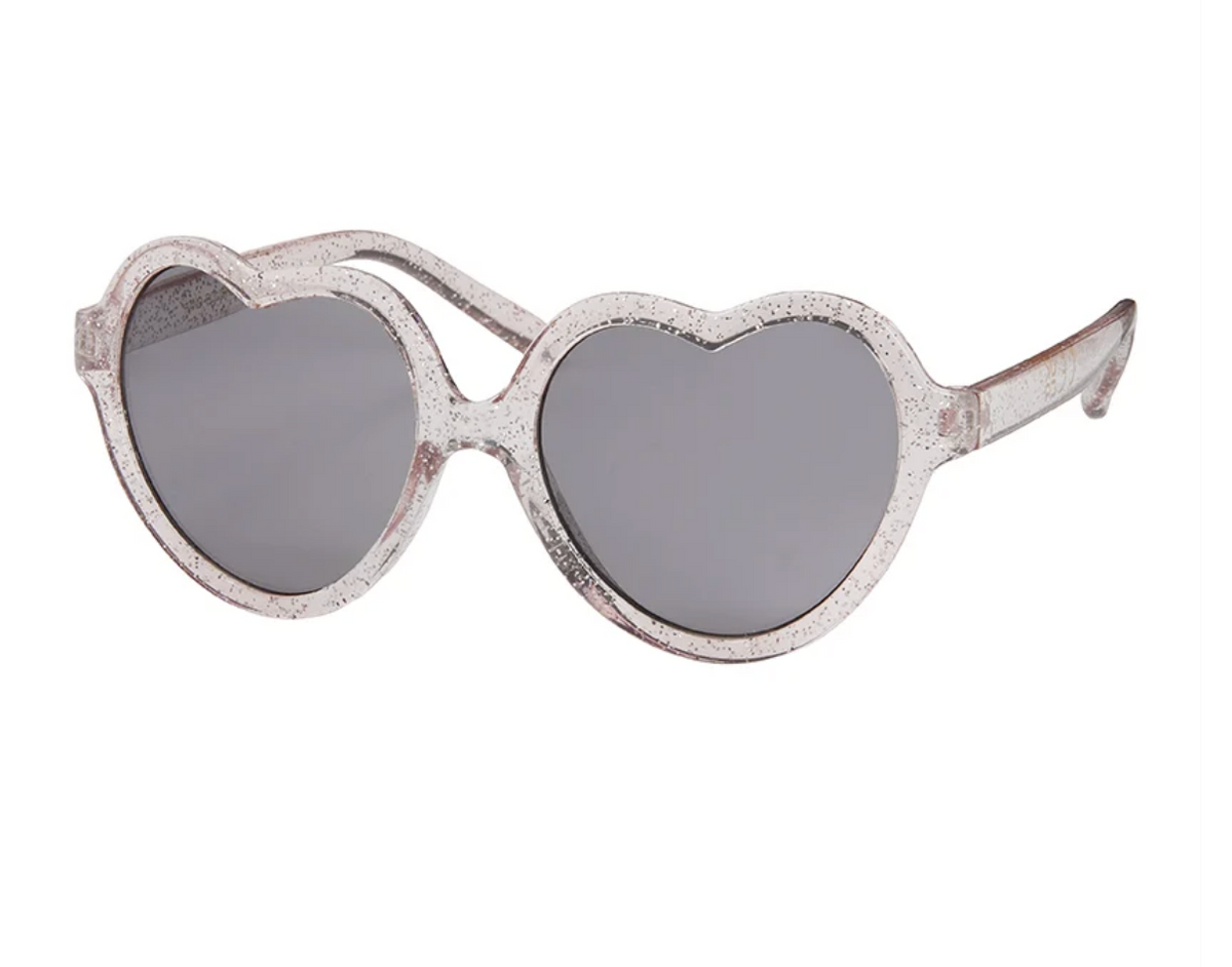 Kids Glitter Bubble Heart Sunglasses