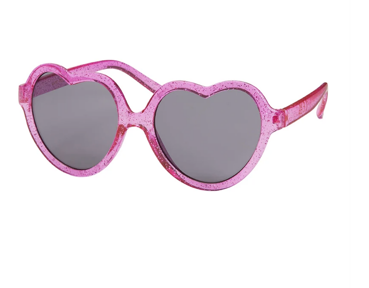 Kids Glitter Bubble Heart Sunglasses