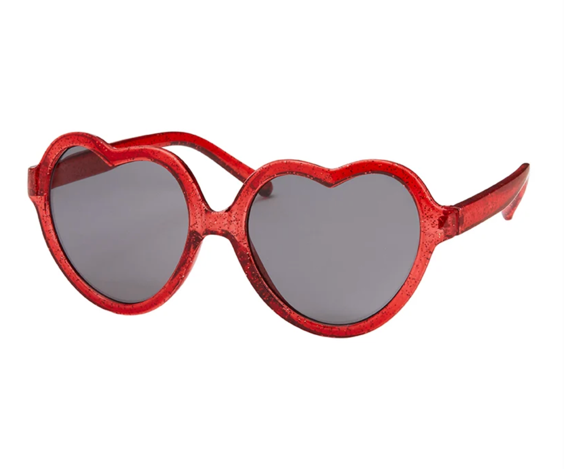 Kids Glitter Bubble Heart Sunglasses