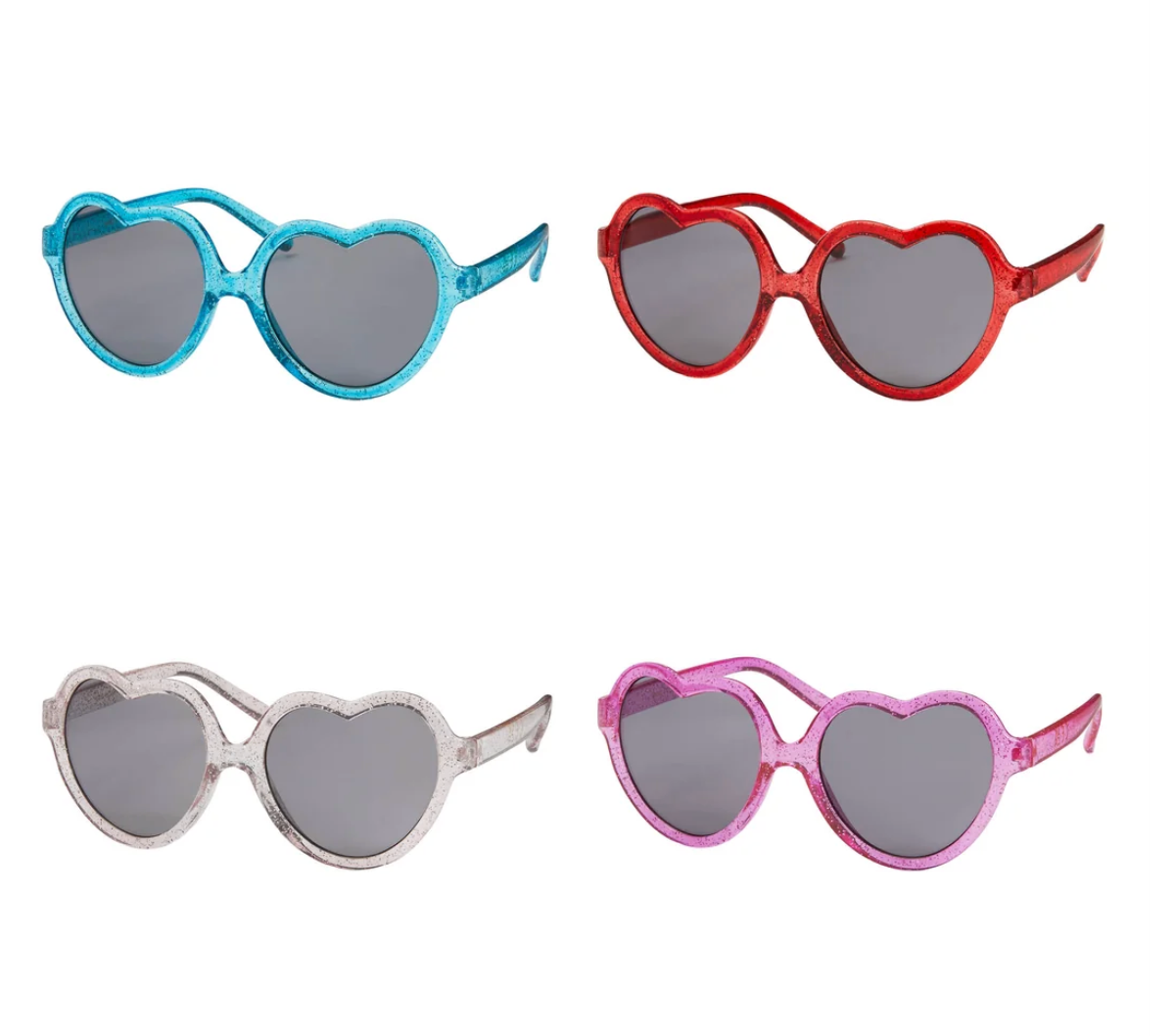 Kids Glitter Bubble Heart Sunglasses