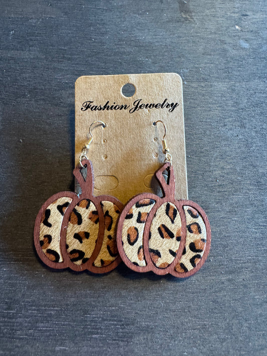 Leopard Pumpkin Dangle Earrings