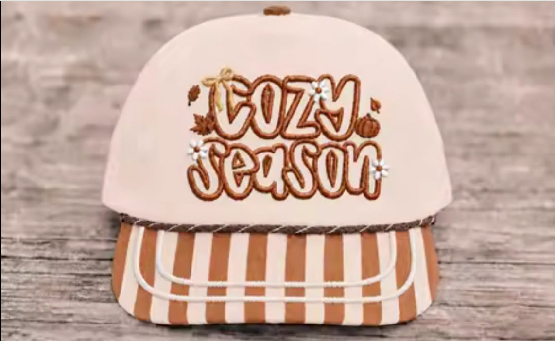 Cozy Season Embroidered Hat