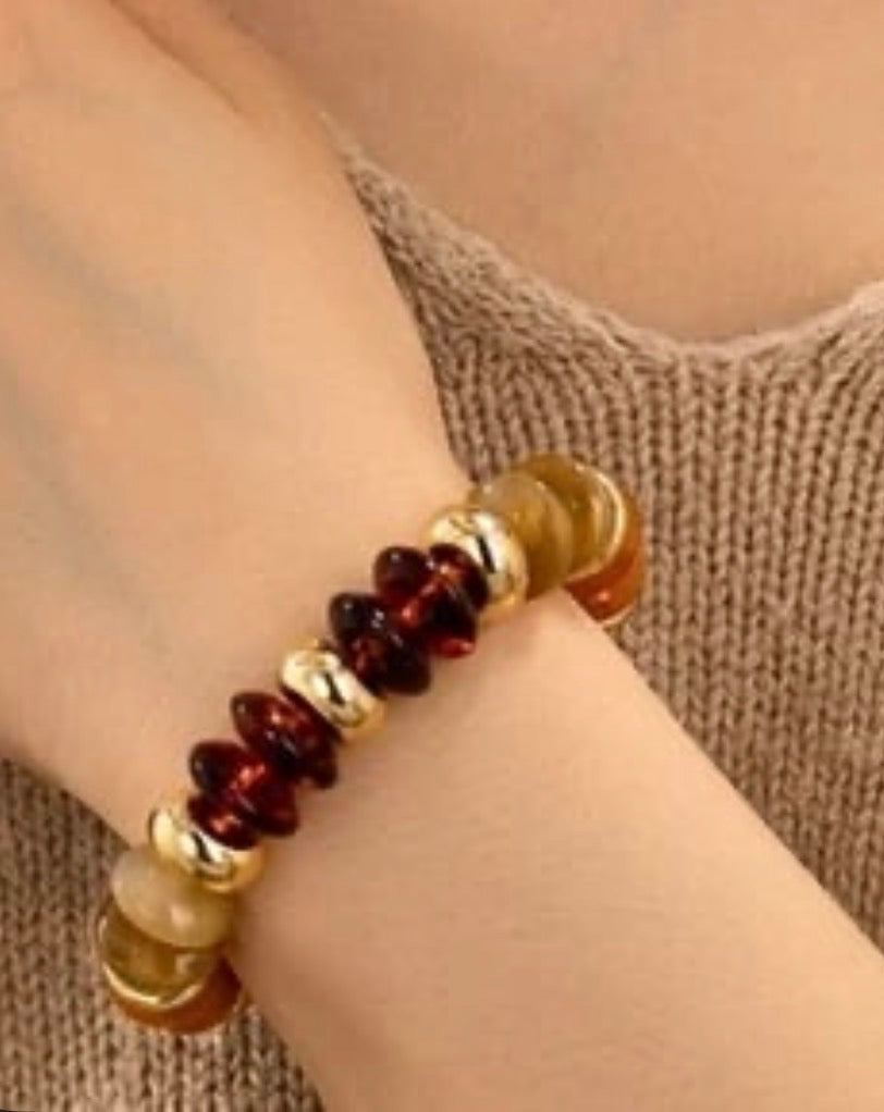 Fall Earth Tone Chunky Beaded Bracelet