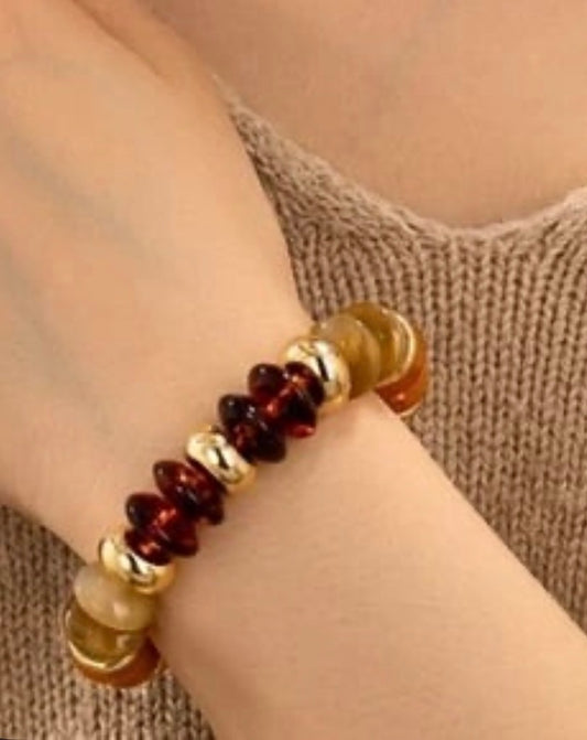 Fall Earth Tone Chunky Beaded Bracelet