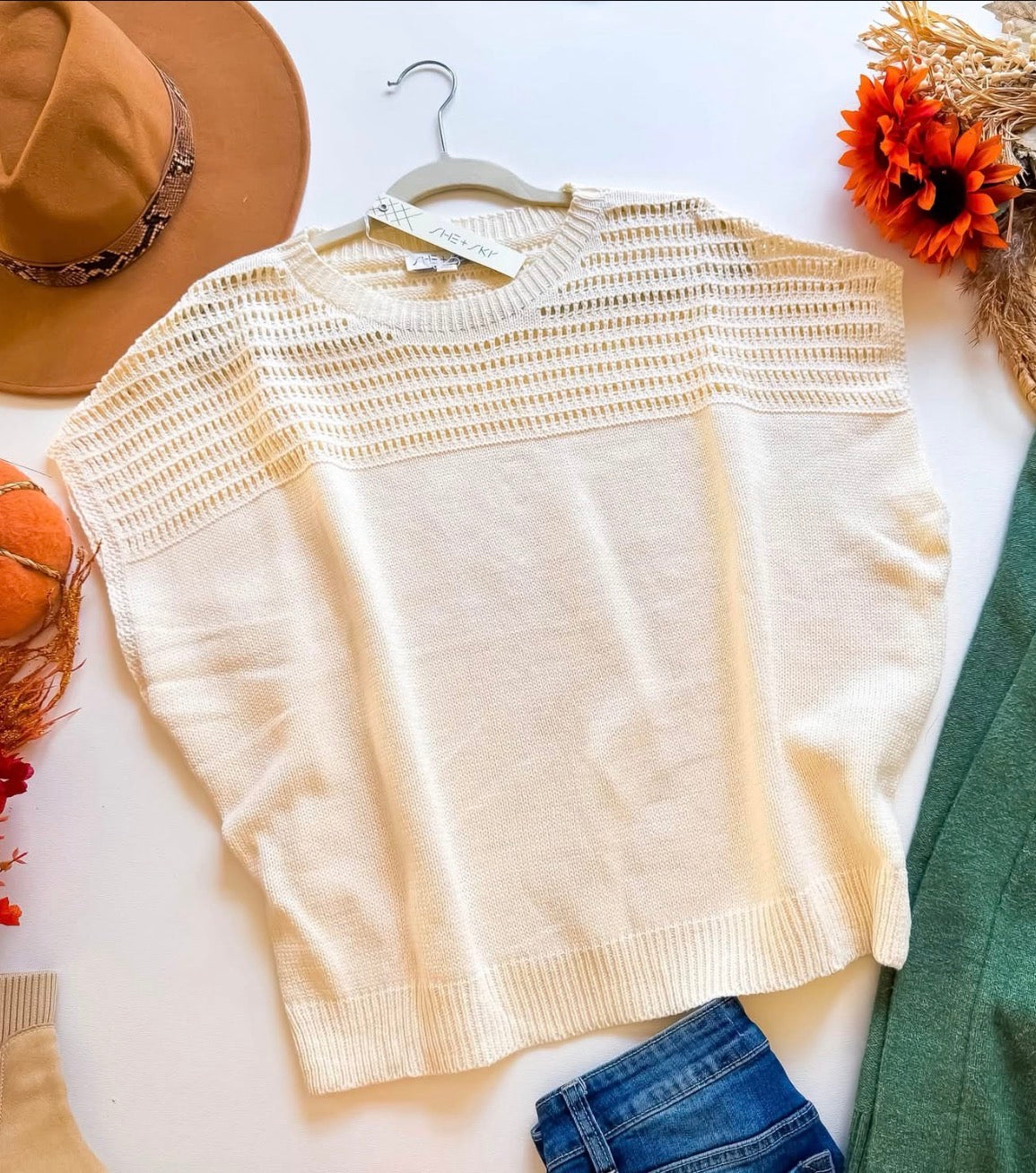 Cream Sweater Top
