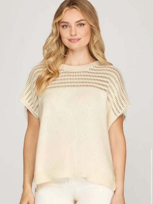 Cream Sweater Top