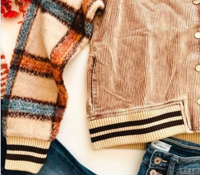Mazik Brown Corduroy Plaid Jacket