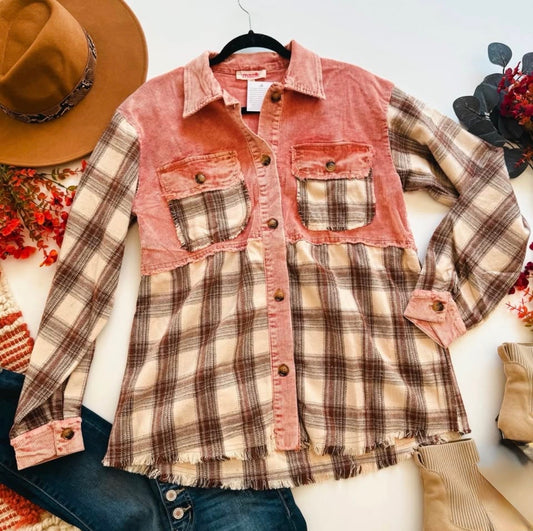 Mazik Pink Corduroy Plaid Shadket