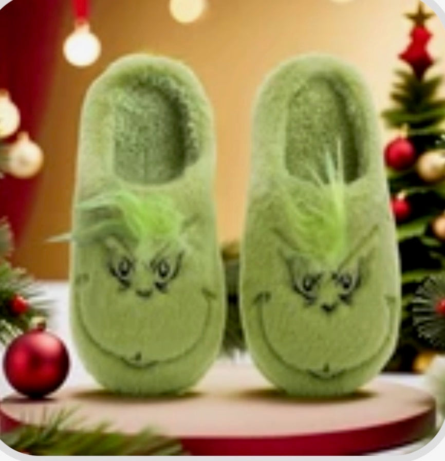 Grinch Fuzzy Slippers