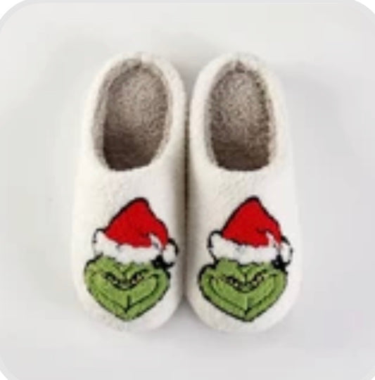 Grinch Face Slippers