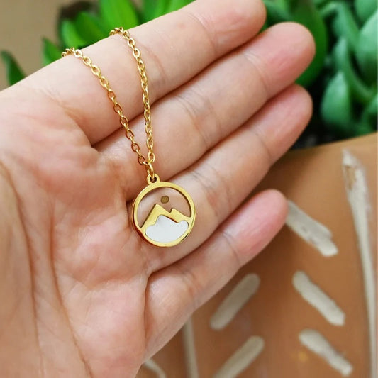 Stainless Steel Faith Mountain Mustard Seed gold