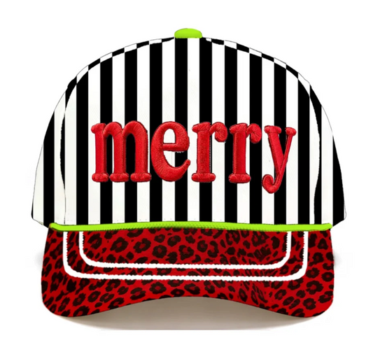 Merry embroidered hat