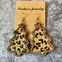 Bohemian Western Christmas Wood Earrings