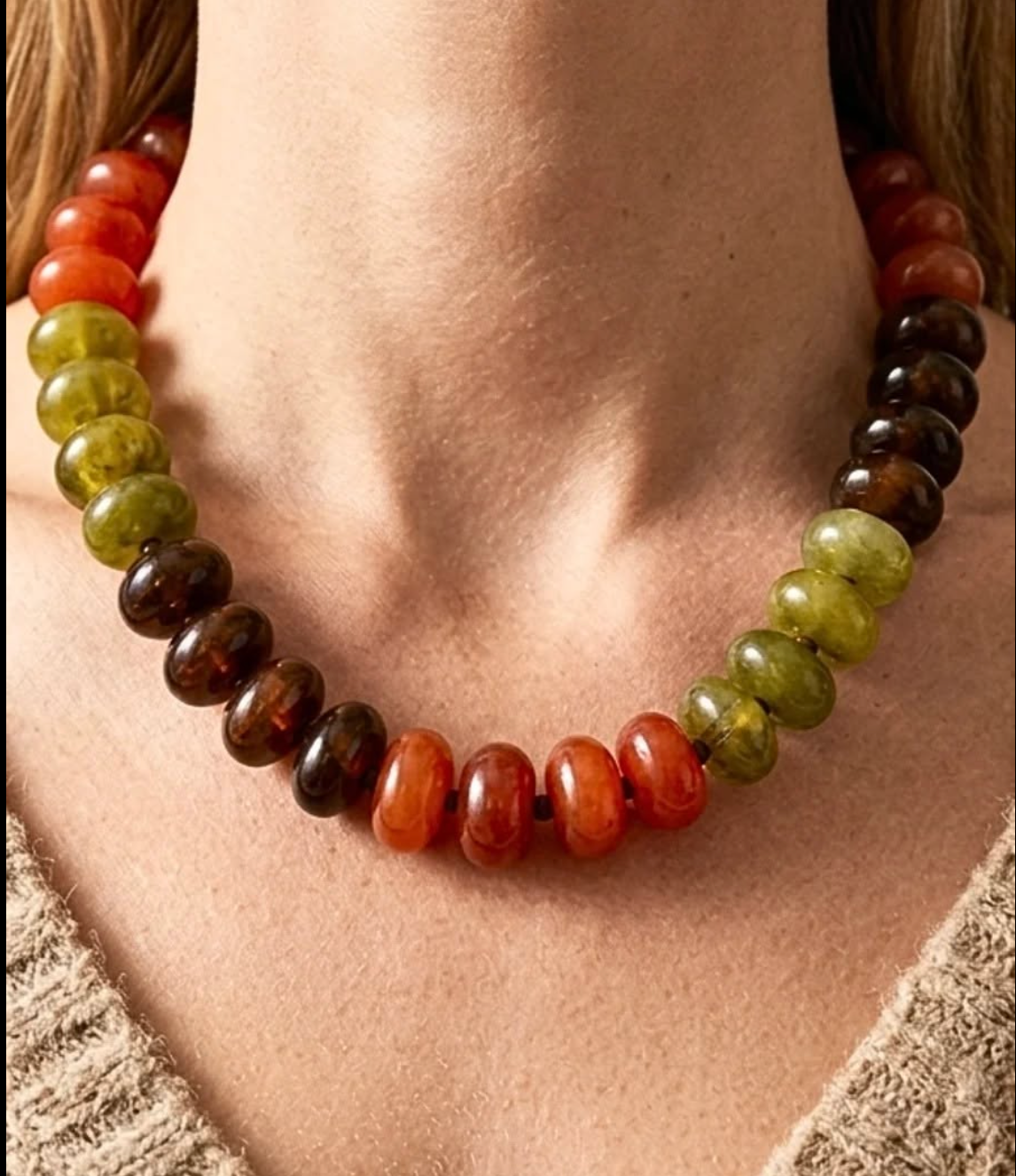 Fall Colorful Chunky Bead Necklace